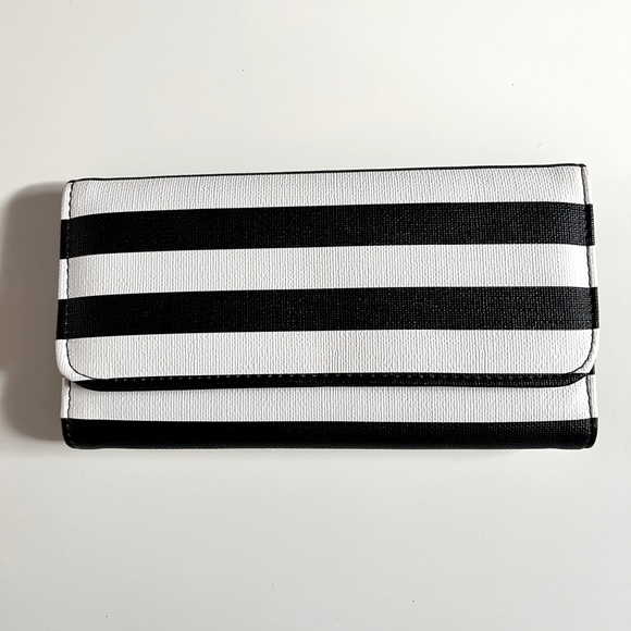 Kut from the Kloth Handbags - NWOT black and white striped wallet
